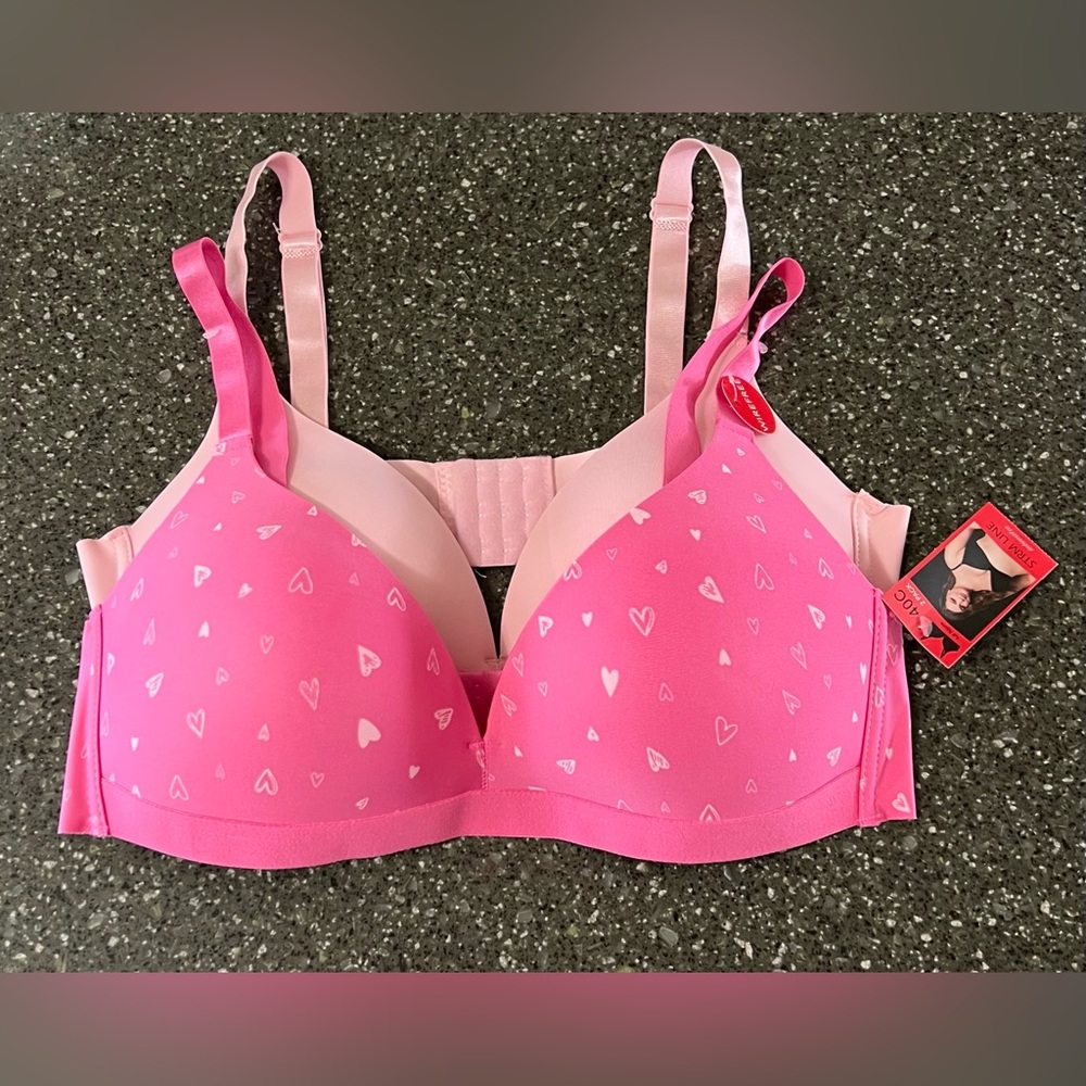 NEW Two Pack Strm Line Wire Free Full Figure Bras Intimates 40C Comfy Everyday